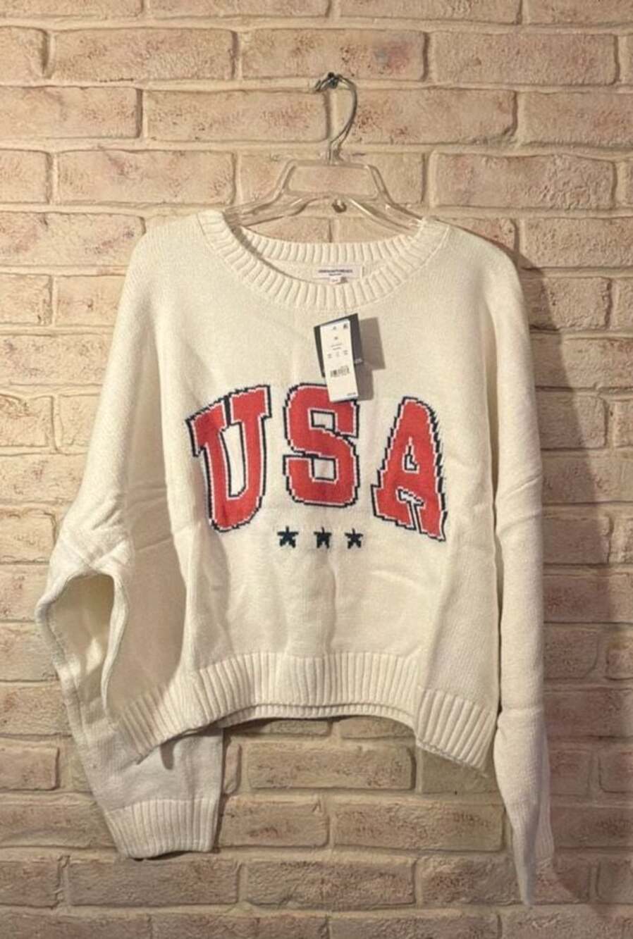 Grayson Threads USA Crewneck Sweater Off-White Size 3X New with Tags